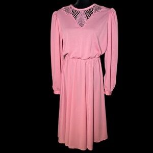 Asheboro Originals - Vintage 70's/80's Lace Collar Dress - Size M
